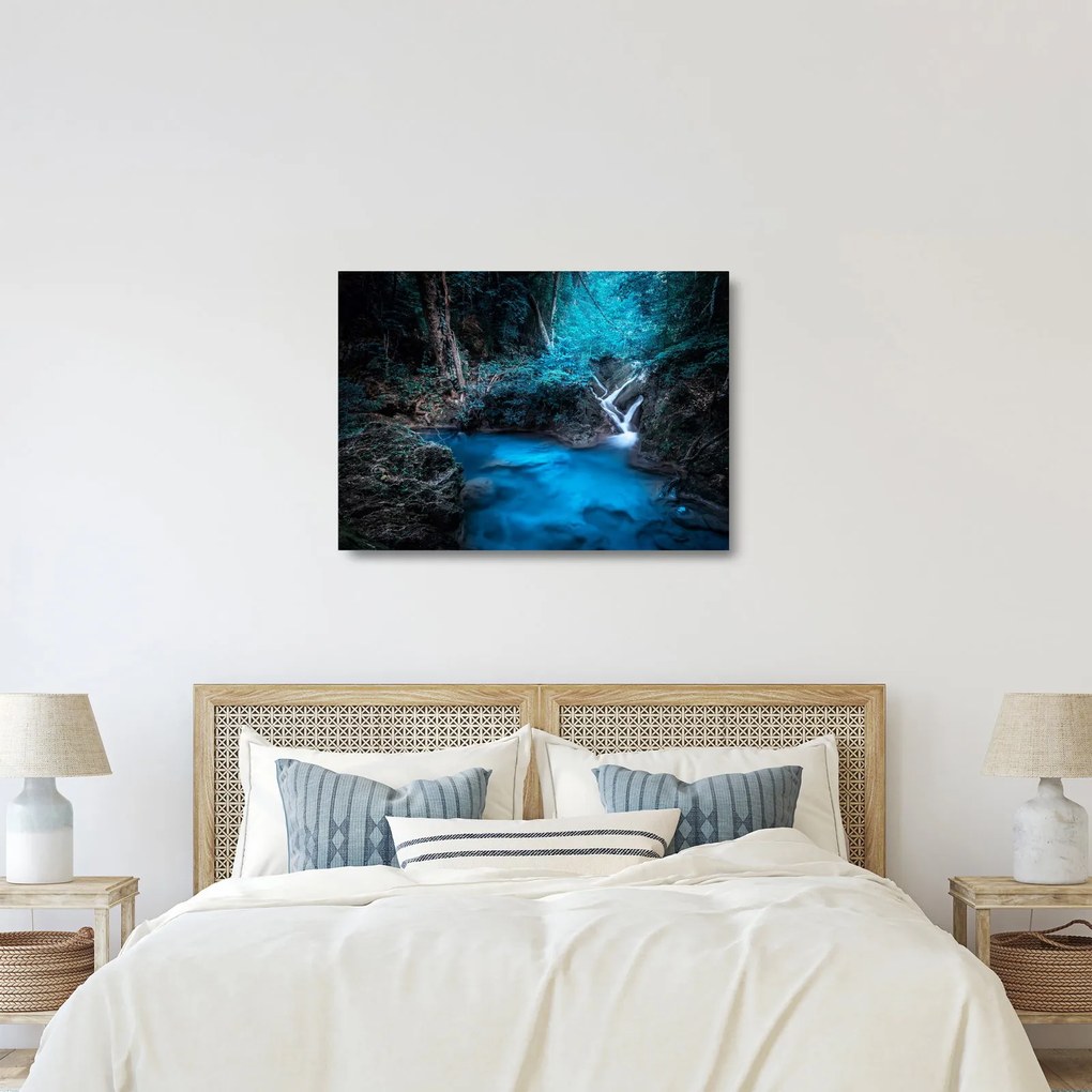 Obraz na szkle - Magiczna noc w tropikalnym lesie (70x50 cm)