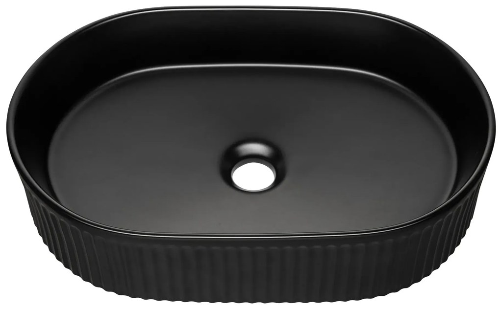 Czarna owalna ceramiczna umywalka N8-L70