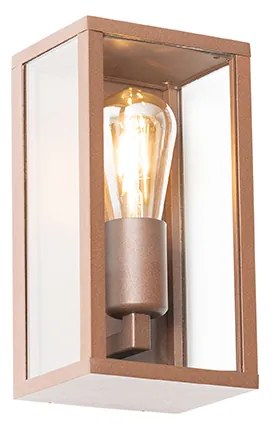 Industrialna lampa ścienna brązowa rdza 26 cm IP44 - Charlois