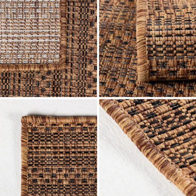 Dywan zewnętrzny Zagora Paseczki ceglany 80 cm x 250 cm
