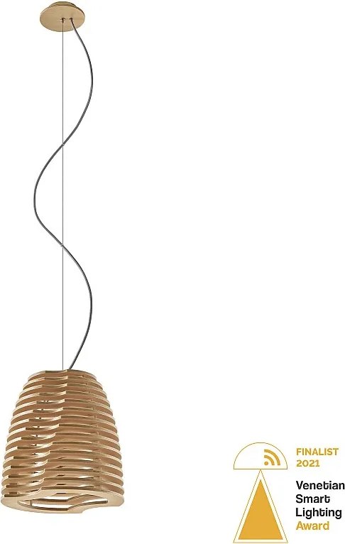 Lampa sufitowa TWIST w stylu nowoczesnym i skandynawskim - wys. 150 cm x g?. ø30 cm - led GX53 T2 6W - 480lm i 3000K - ip20 - drewno bukowe