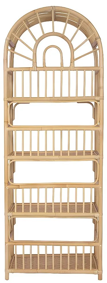 Regał - 4 półki - Rattan - Kolor: Naturalny - IRISOU