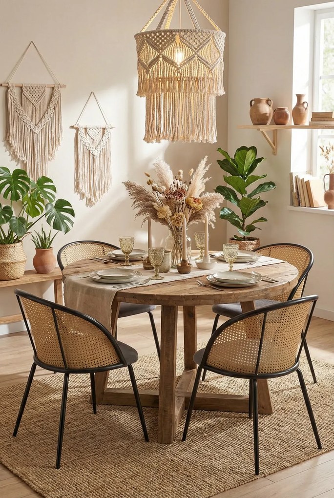 Szare krzesło ażurowe z rattanowym oparciem K5-K32