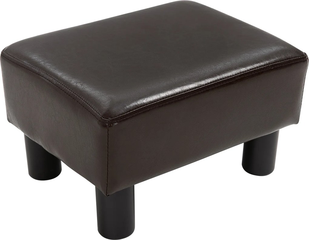 HOMCOM Pufa Elegancka Materiałowa Stołek w Kolorze Brązowym 40x30x24cm | Aosom PL