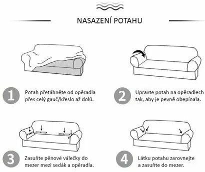 4Home Pokrowiec elastyczny na kanapę Elegant niebieski, 190-230 cm + poszewka na poduszkę gratis, 190-230 cm