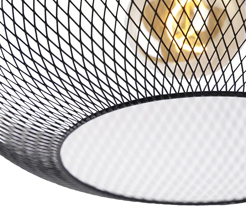 Nowoczesna lampa sufitowa czarna 45 cm - Mesh Ball Nowoczesny Oswietlenie wewnetrzne