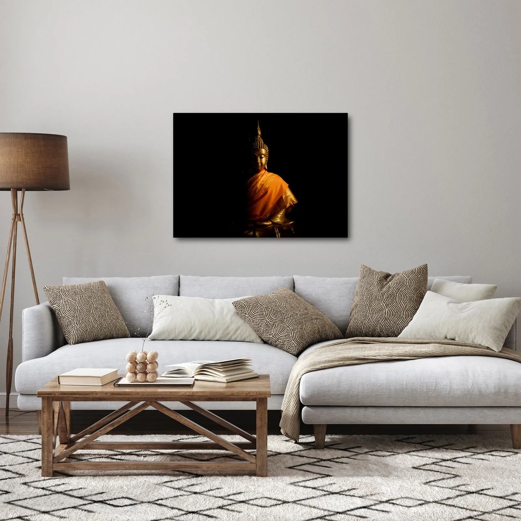 Obraz - Posąg Złotego Buddy (70x50 cm)