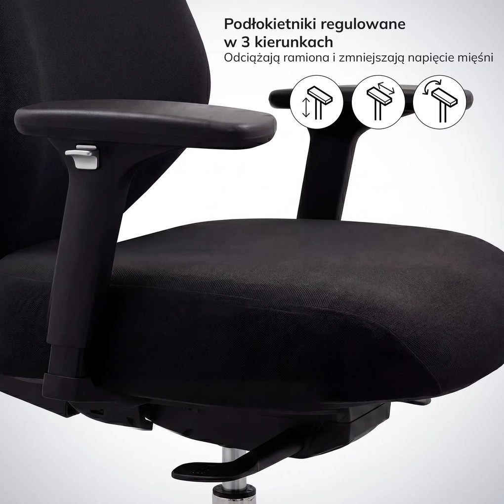 Ergonomiczny fotel biurowy czarny AXIS