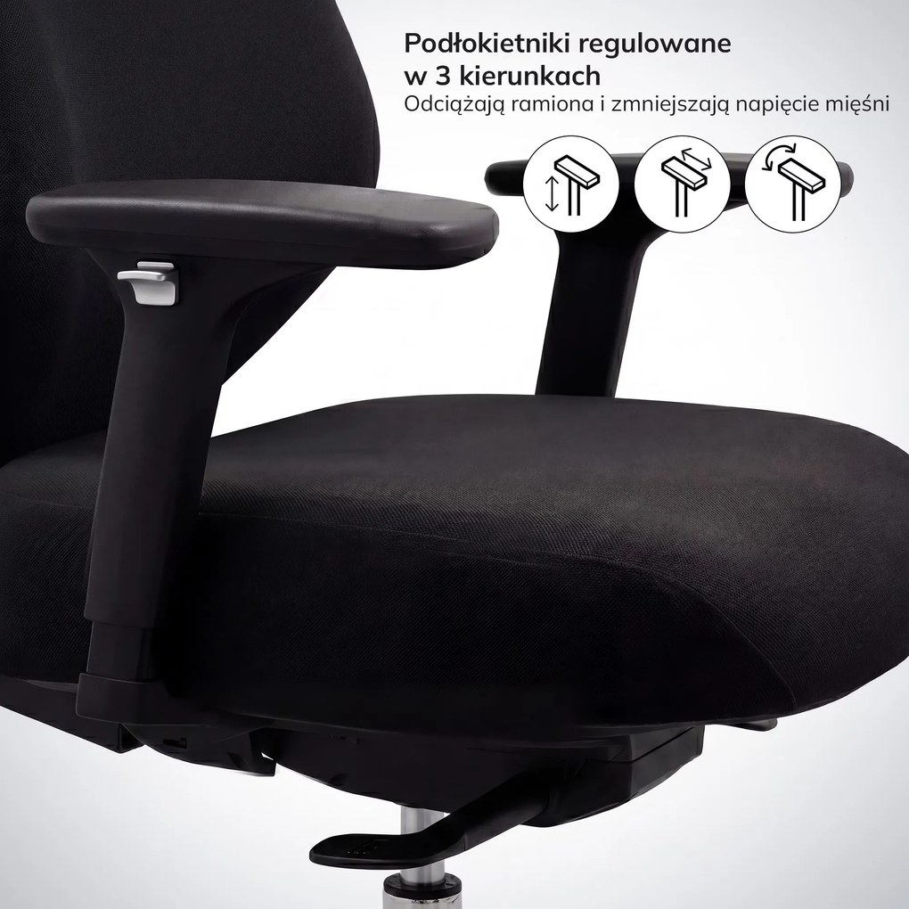 Fotel biurowy ergonomiczny czarny: AXIS