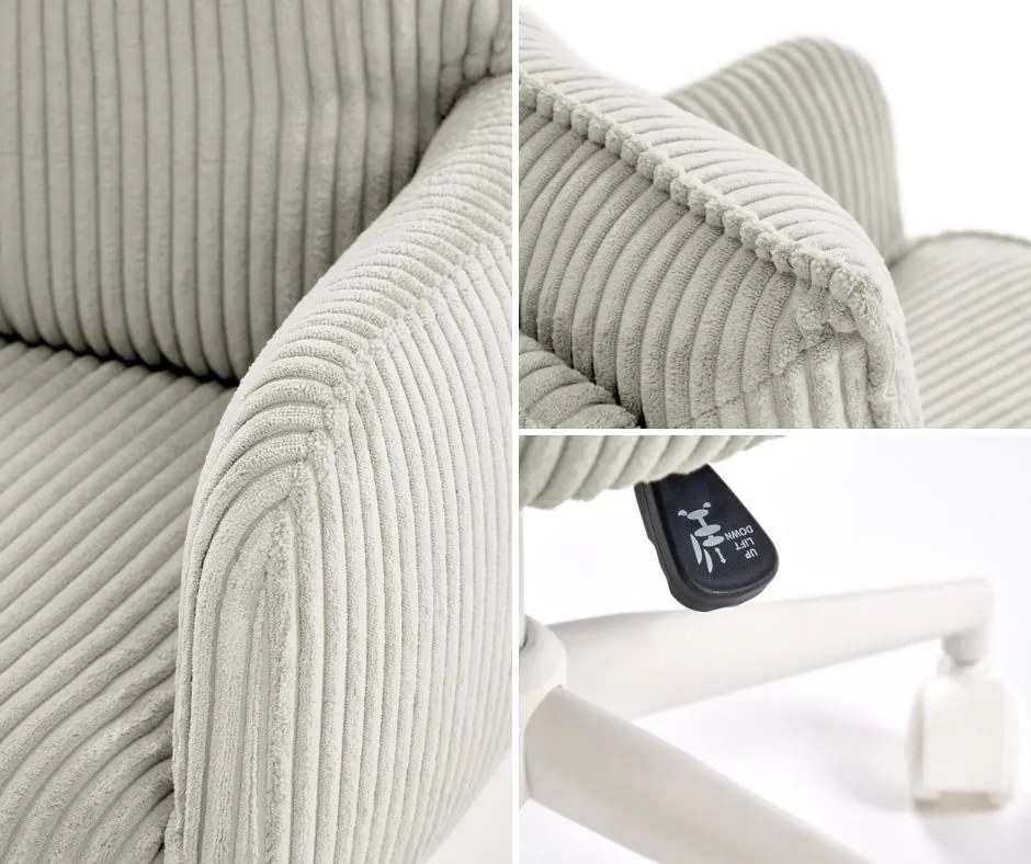 Fotel obrotowy Dumbo Halmar na bałym stelażu