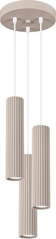 Lampa Wisząca Minimalistyczny Karbon, Aluminium - 3 Źródło - L.19.5 X H.108 Cm - Taupe