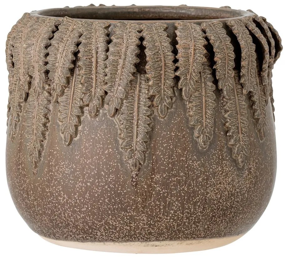 Brązowa kamionkowa doniczka Bloomingville Eloi, wys. 13,5 cm