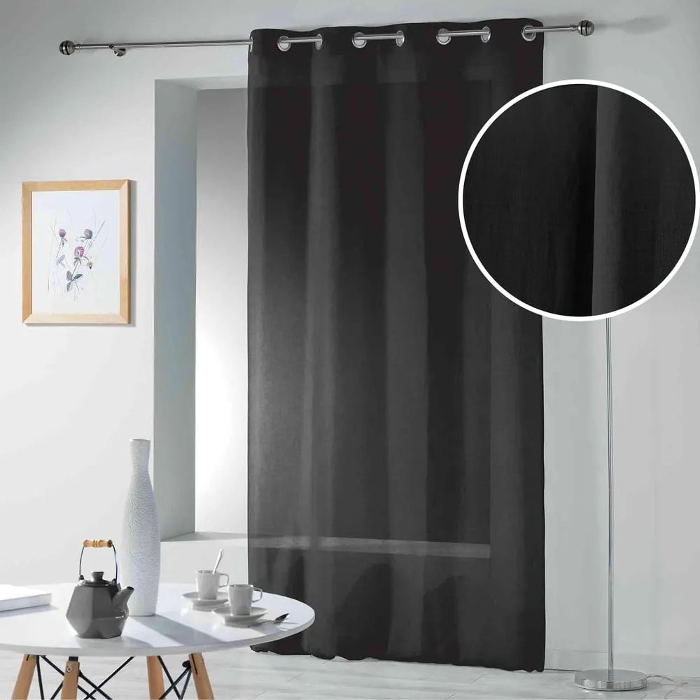 Czarna firanka 140x280 cm Telma – douceur d'intérieur
