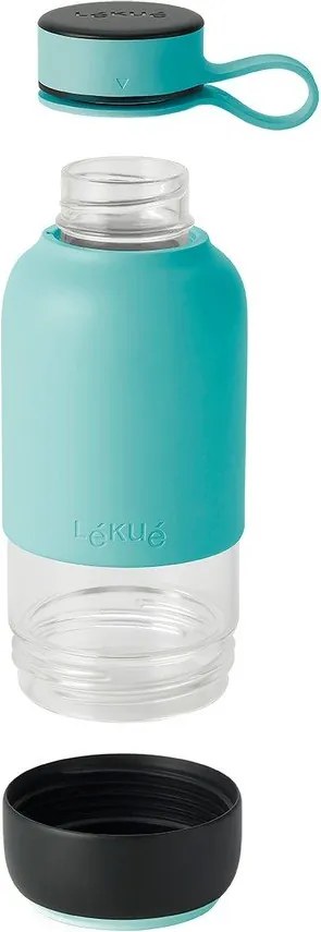 Turkusowa podróżna szklana butelka 500 ml To Go – Lékué