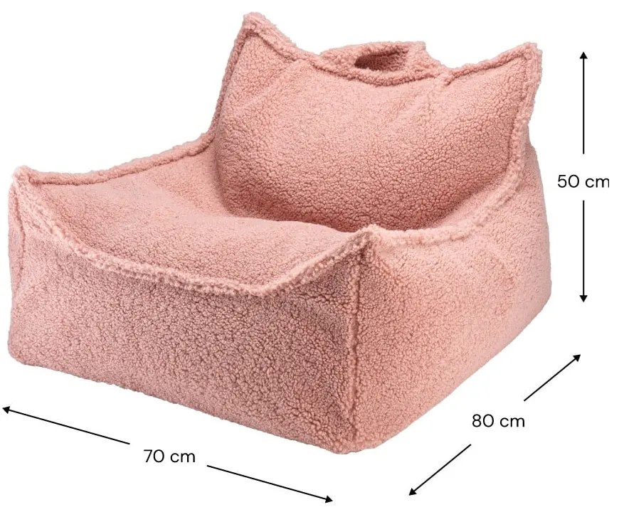 Różowy dziecięcy worek do siedzenia z materiału bouclé Chair – Wigiwama