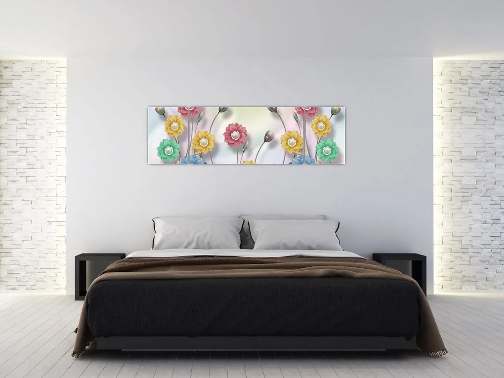 Obraz - Kolorowa łąka (170x50 cm)