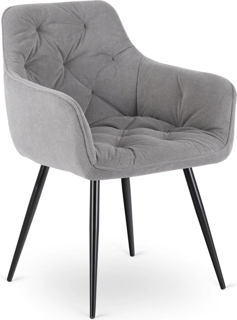 Krzesło Tapicerowane do Salonu MODESTO Szare Nowoczesne Loft