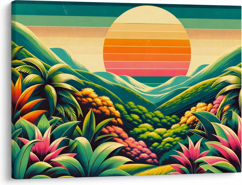Obraz - Kolorowy zachód słońca (70x50 cm)