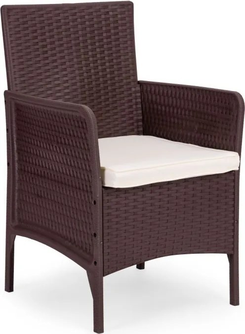 Zestaw mebli ogrodowych Livora 0223 - 2 krzesła i stolik kawowy, kolor brązowy