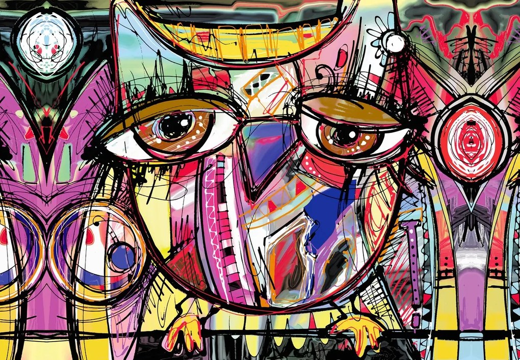 Fototapeta - Street art - sowa (196x136 cm)