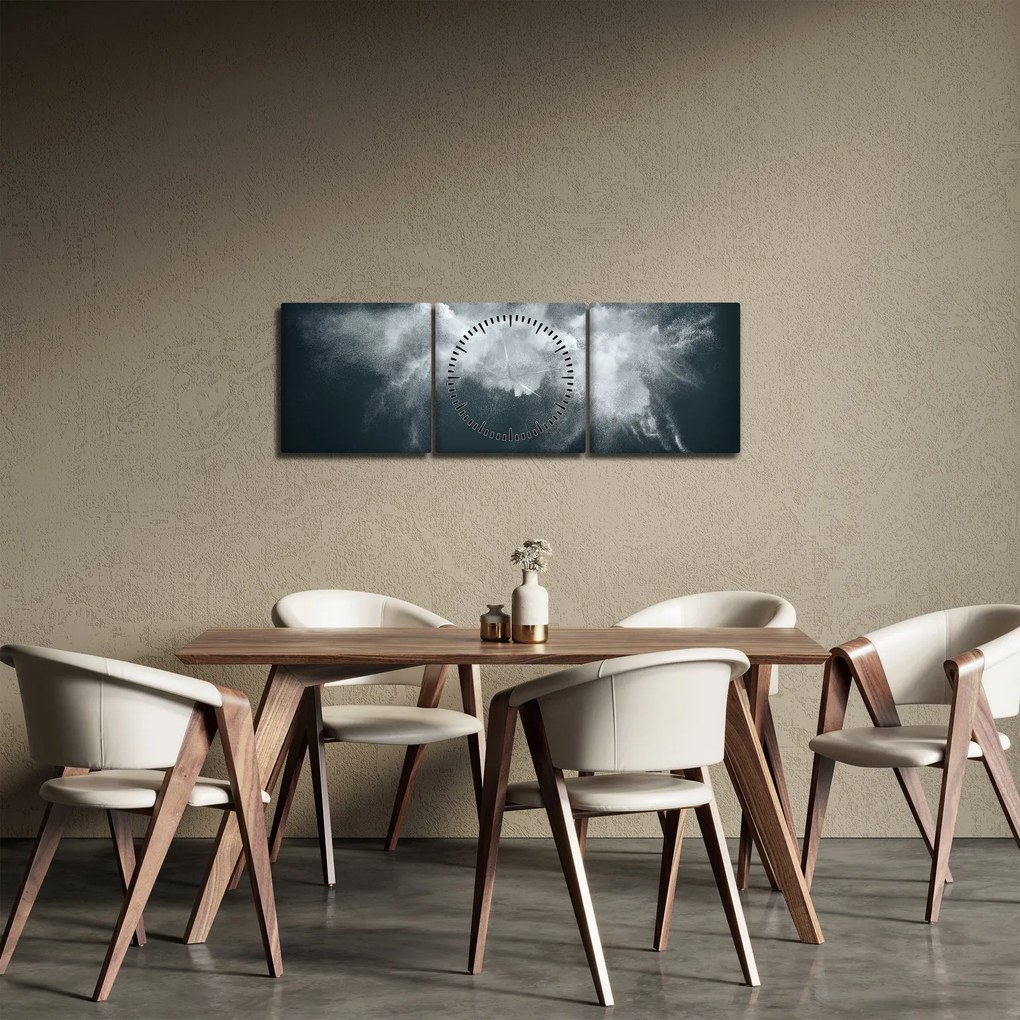 Obraz abstrakcji (z zegarem) (90x30 cm)