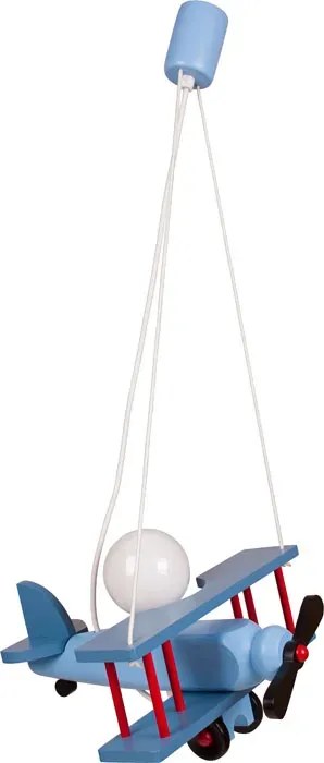 Niebieska drewniana lampa wisząca dla dziecka - S199 F3-Z51