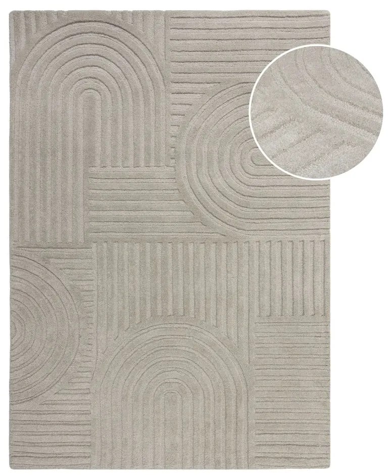 Szary dywan wełniany Flair Rugs Zen Garden, 120x170 cm