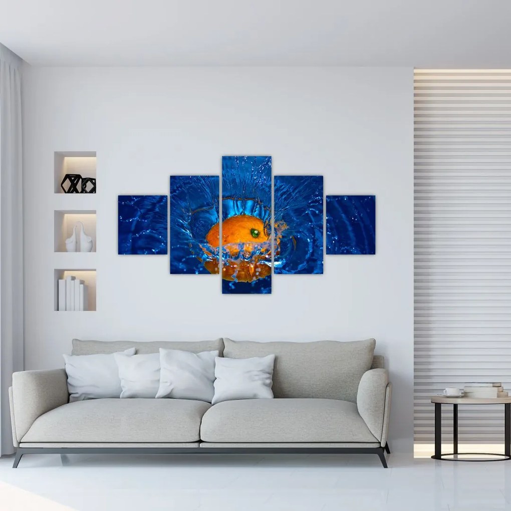 Obraz - pomarańcza w wodzie (125x70 cm)