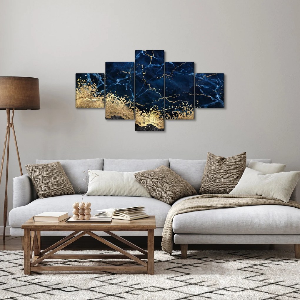 Obraz - Ciemnoniebieski marmur (125x70 cm)