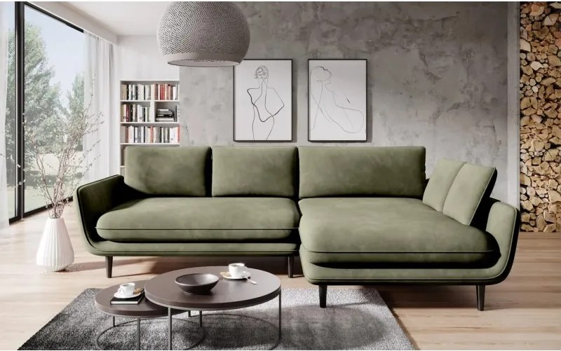 Narożnik SOLANO z funkcja spania i pojemnikiem z dodatkowymi poduszkami WERSAL