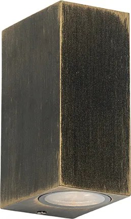 Nowoczesna lampa ścienna antyczne złoto 2-światła IP44 - Baleno