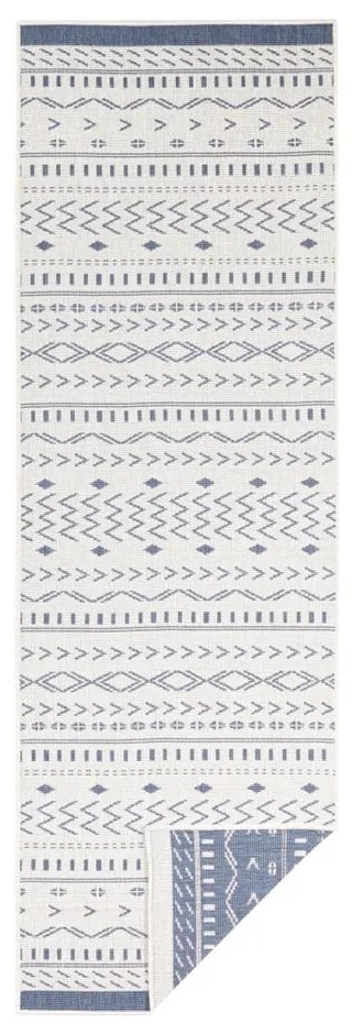 Niebiesko-kremowy chodnik odpowiedni na zewnątrz NORTHRUGS Kuba, 80x250 cm