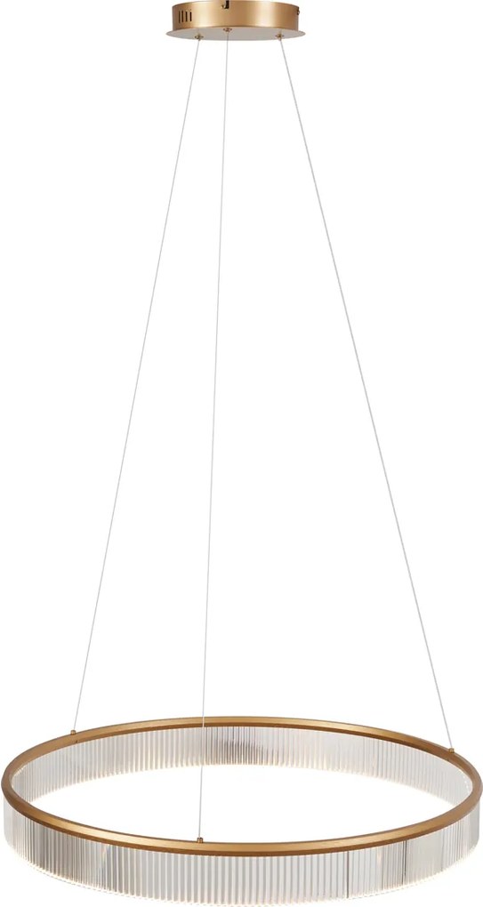 Nowoczesna lampa wisząca mosiężna 78 cm z LED z 3-stopniową regulacją ściemniania - Żyrandol Anello