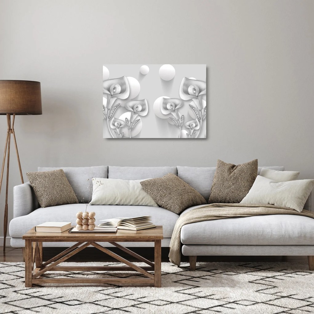 Obraz na szkle - kwiatowy wzór (70x50 cm)