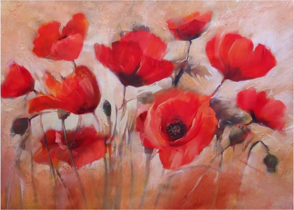 Obraz na szkle - Wilcze maki (70x50 cm)