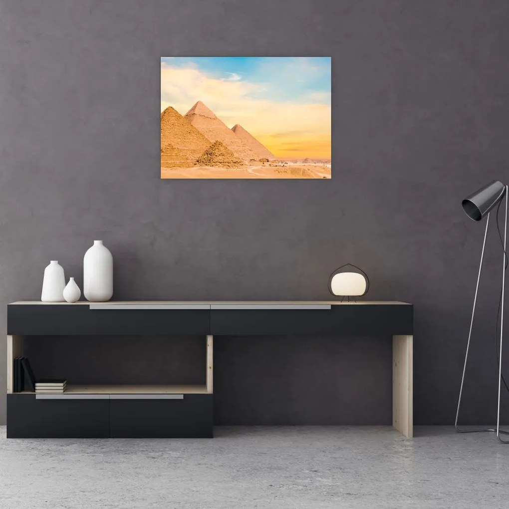 Obraz na szkle egipskich piramid (70x50 cm)