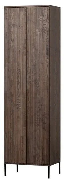 Brązowa szafa z litego drewna jesionowego 60x210 cm Gravure – WOOOD