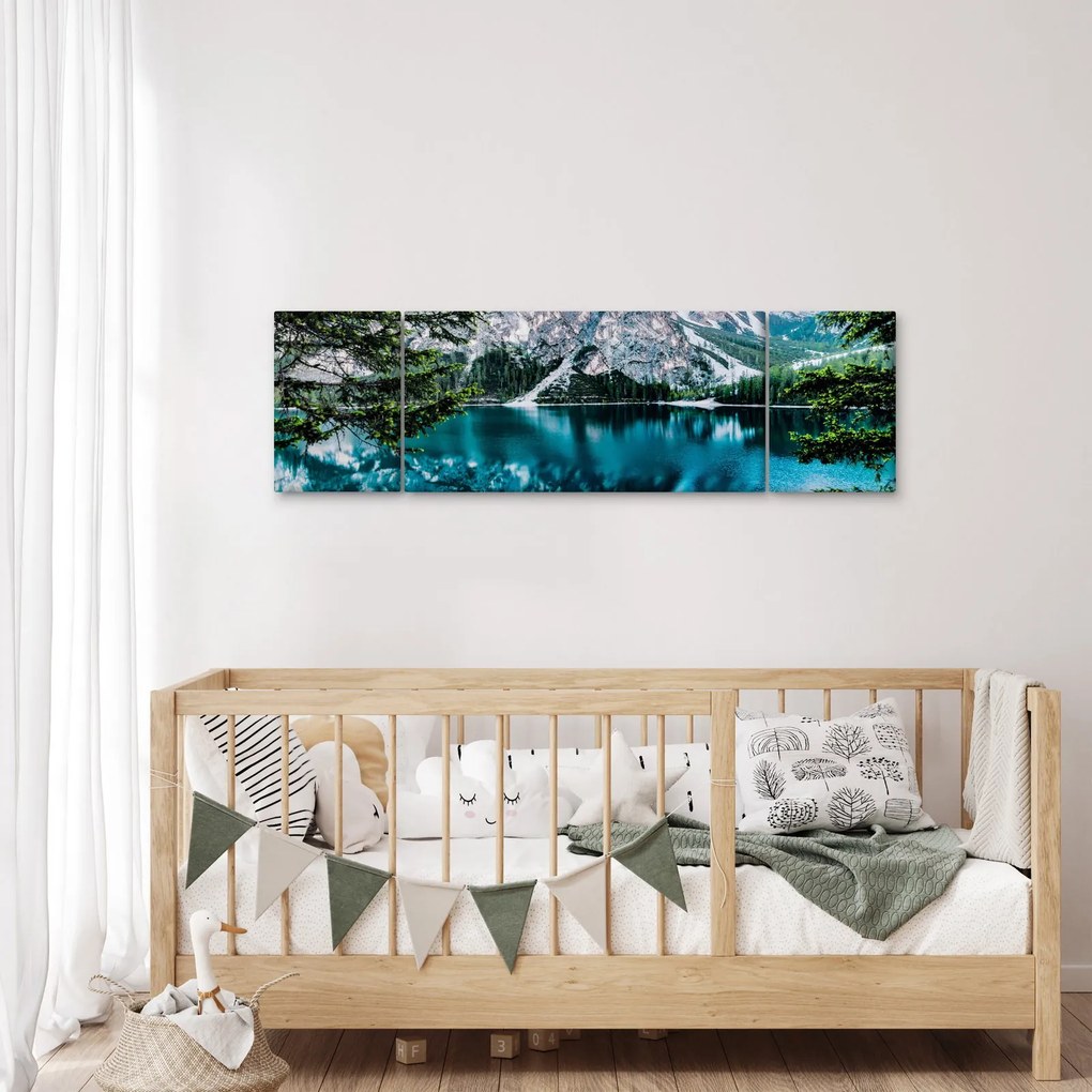Obraz jeziora w Alpach (170x50 cm)