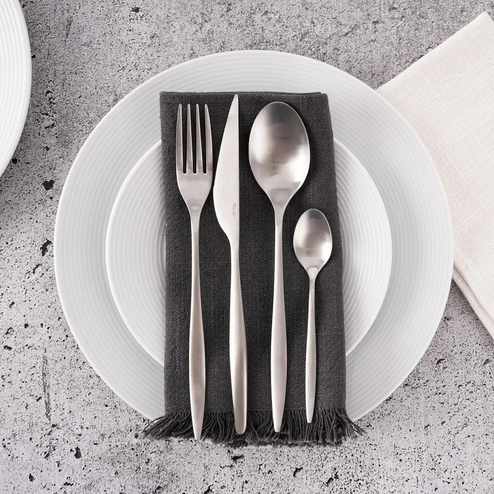 Sztućce ze stali nierdzewnej w kolorze srebra 24 szt. – Orion