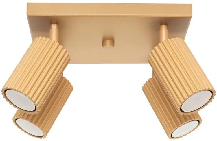 Złota nowoczesna lampa sufitowa karbowana - 5X D302 D8-K67
