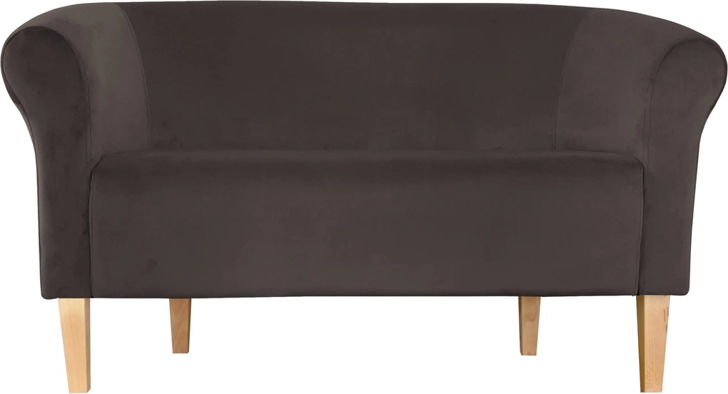 Sofa Milo tkanina Welur wygodna sofa tapicerowana do salonu i poczekalni : Kolor nogi - Drewno, Kolor tkaniny - VELVET - MG05, Typ tkaniny - Velvet, Wysokość nogi - 20 cm