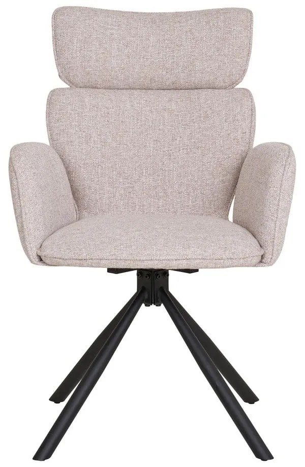 Beżowe tapicerowane fotele jadalniane zestaw z podłokietnikami 2 szt. Cordoba – House Nordic