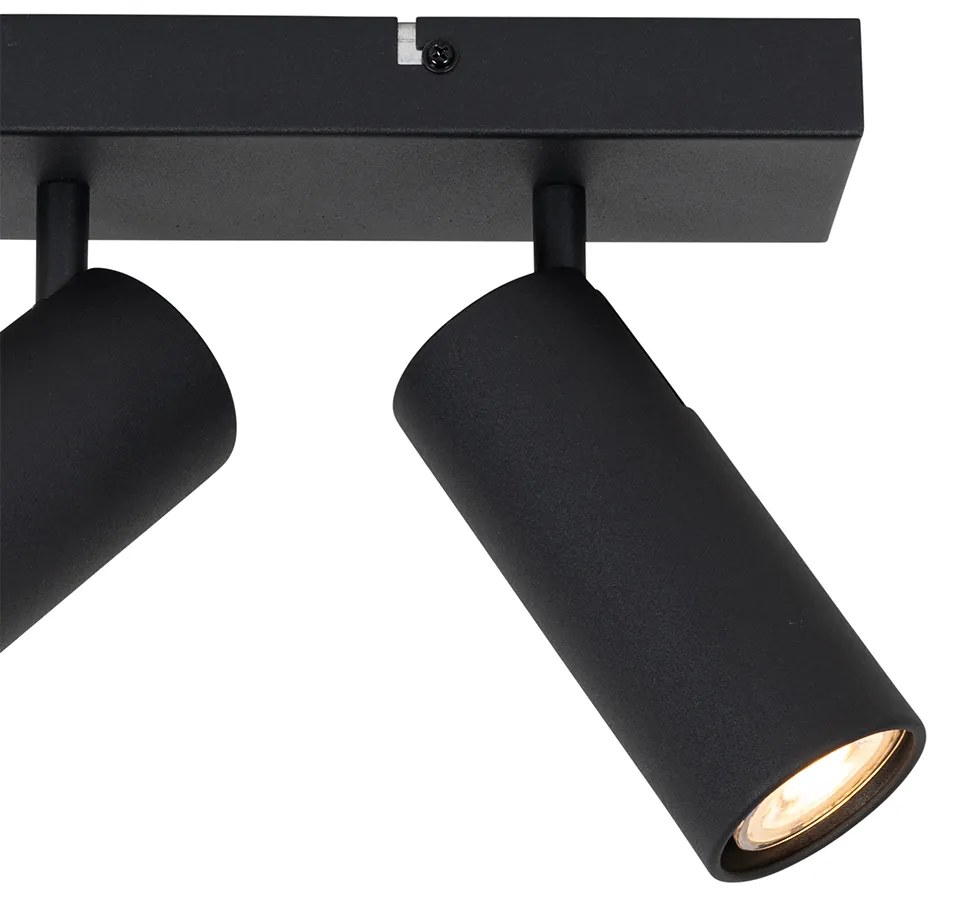 Nowoczesny plafon czarny 4-punktowy regulowany - Renna