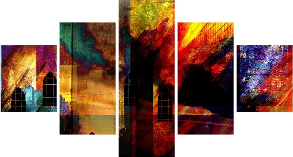 Obraz - Kolorowa abstrakcja miasta (125x70 cm)