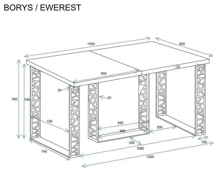 Stół rozkładany BORYS 130(210)x80 dąb złoty craft ENDO