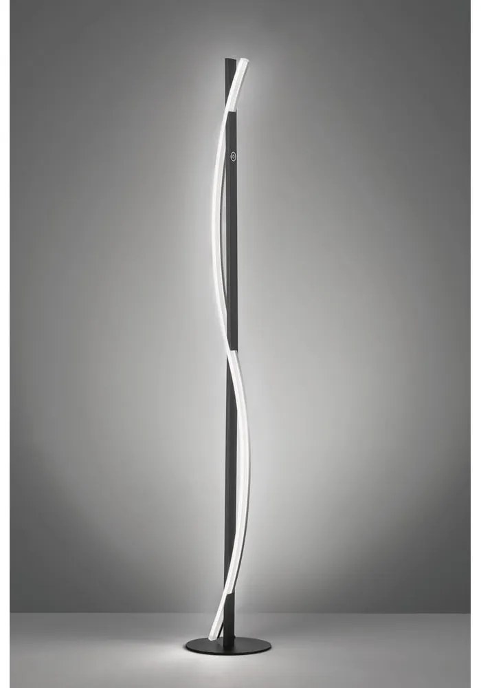 Czarna lampa stojąca LED ze ściemniaczem (wysokość 144,5 cm) Bridge – Fischer & Honsel