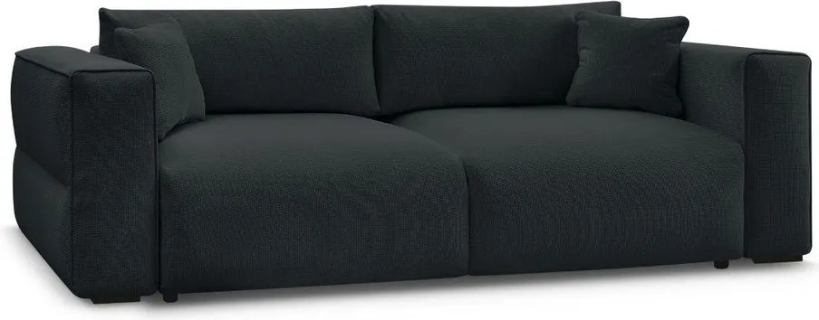 Czarna rozkładana/ze schowkiem sofa 265 cm Ezechiel – Bobochic Paris
