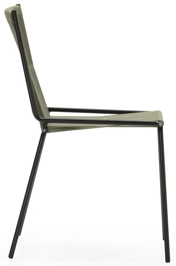 Zielone metalowe krzesła zestaw sztaplowane 2 szt. Emily – Marckeric
