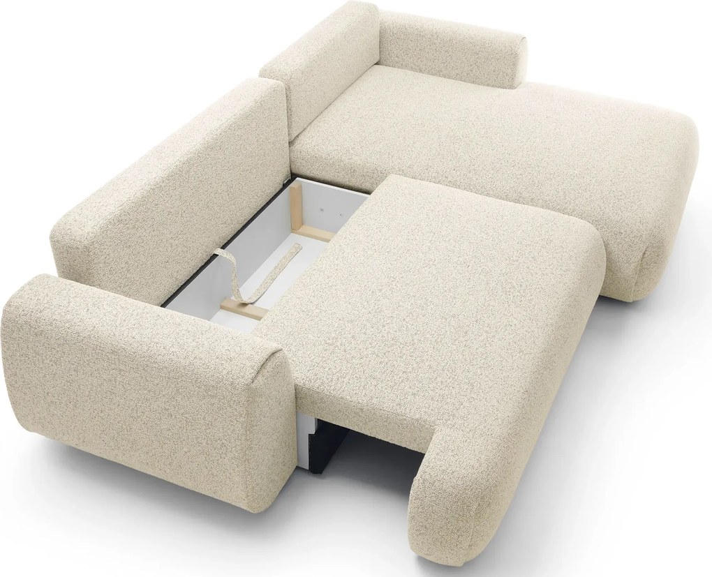 Nowoczesny narożnik rozkładany ecru H3-Z59