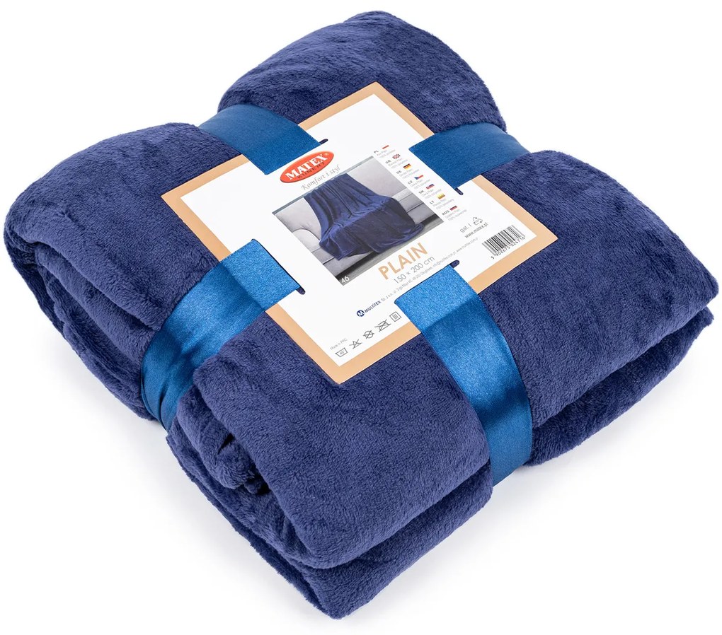 Matex Koc Plain niebieski, 150 x 200 cm